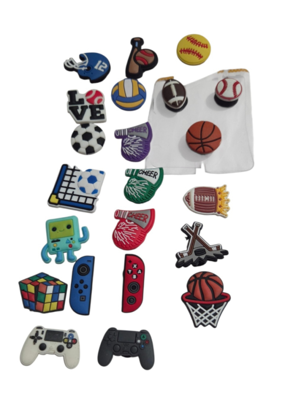Kids Sports & Gaming Shoe Charms Bundle One Size Multicolor